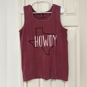 Comfort Colors Howdy tank top, size small
